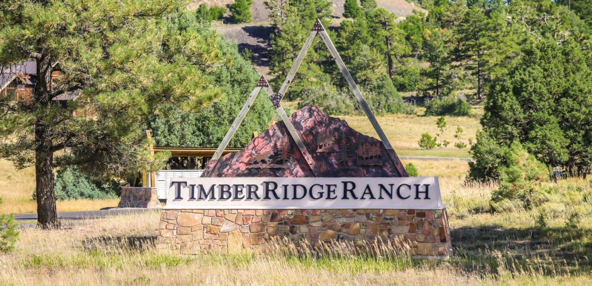 Timber Ridge Ranch sign by the mailboxes